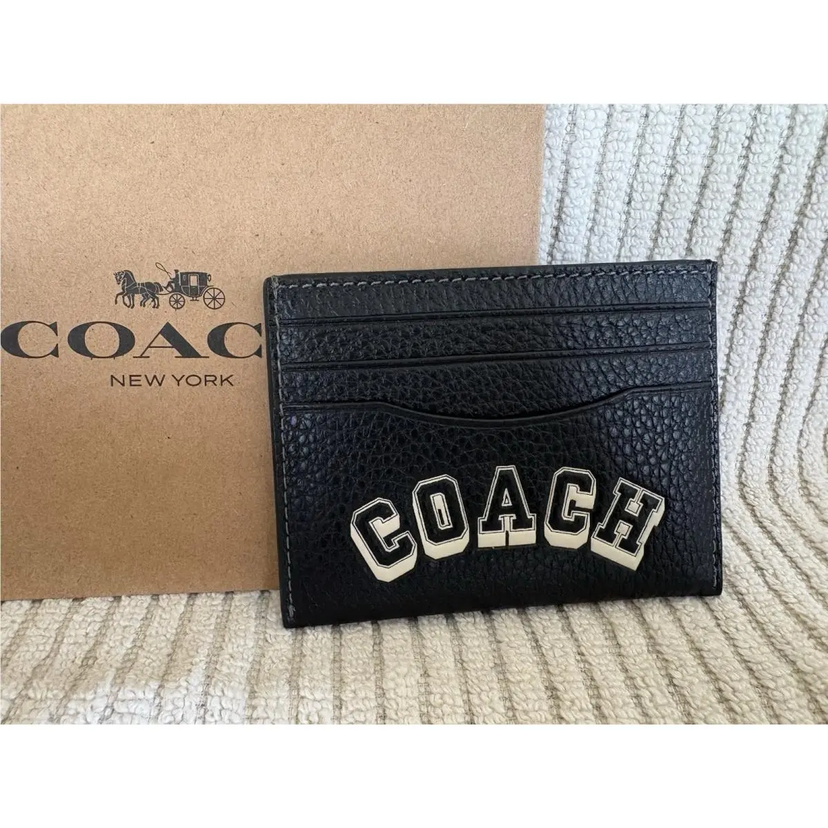 Coach Slim ID Card Case - Black - CAK21 - Leather