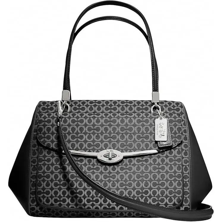 Coach Madison Needlepoint Op Art Small Madeline East/west Satchel Satchel Silver
