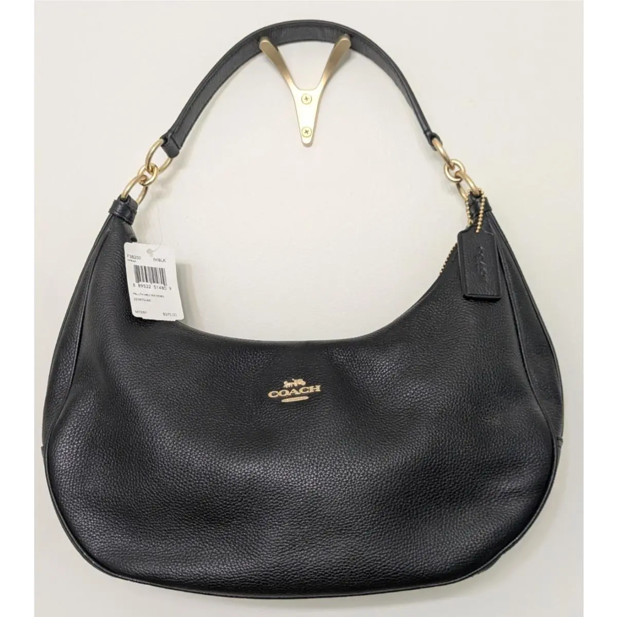 Harley East West Black Coach Purse Hobo Style M1757-F38250 w/ Shoulder Strap