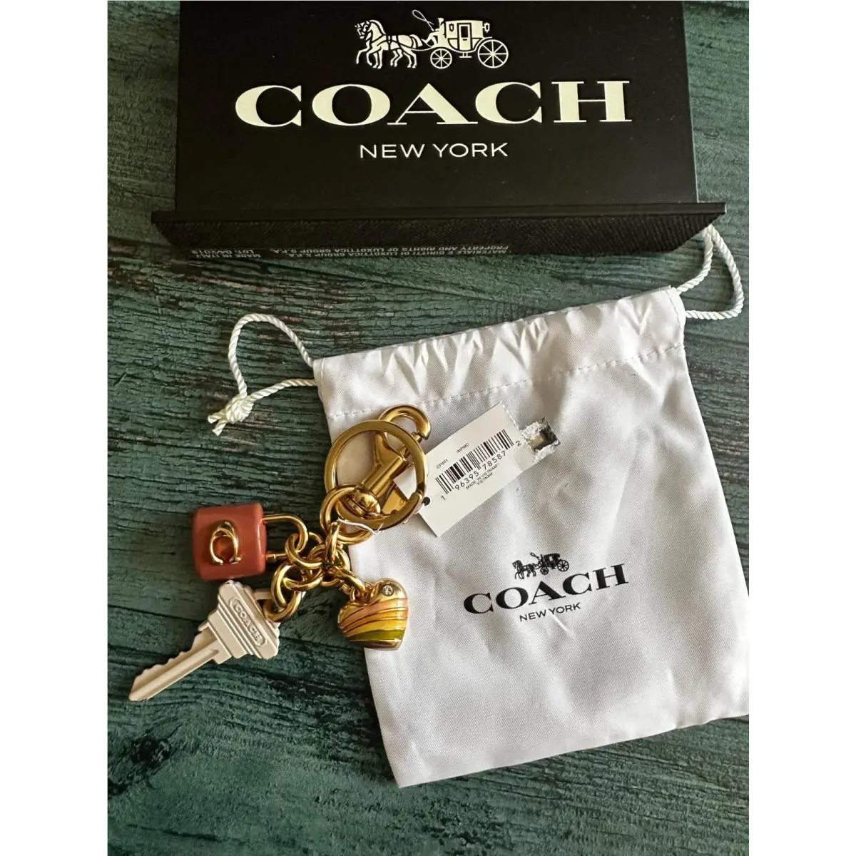 BN  Key Cluster Bag Charm Chalk Pink Multi BN by Coach