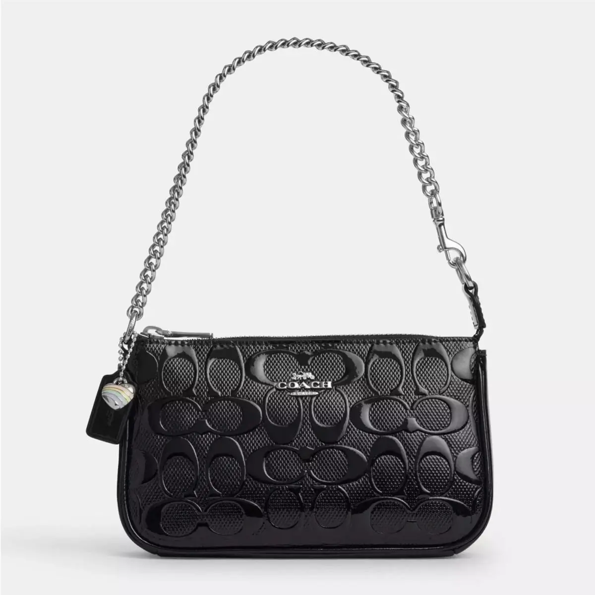 Coach Nolita 19 In Signature Leather with Heart Charm Black