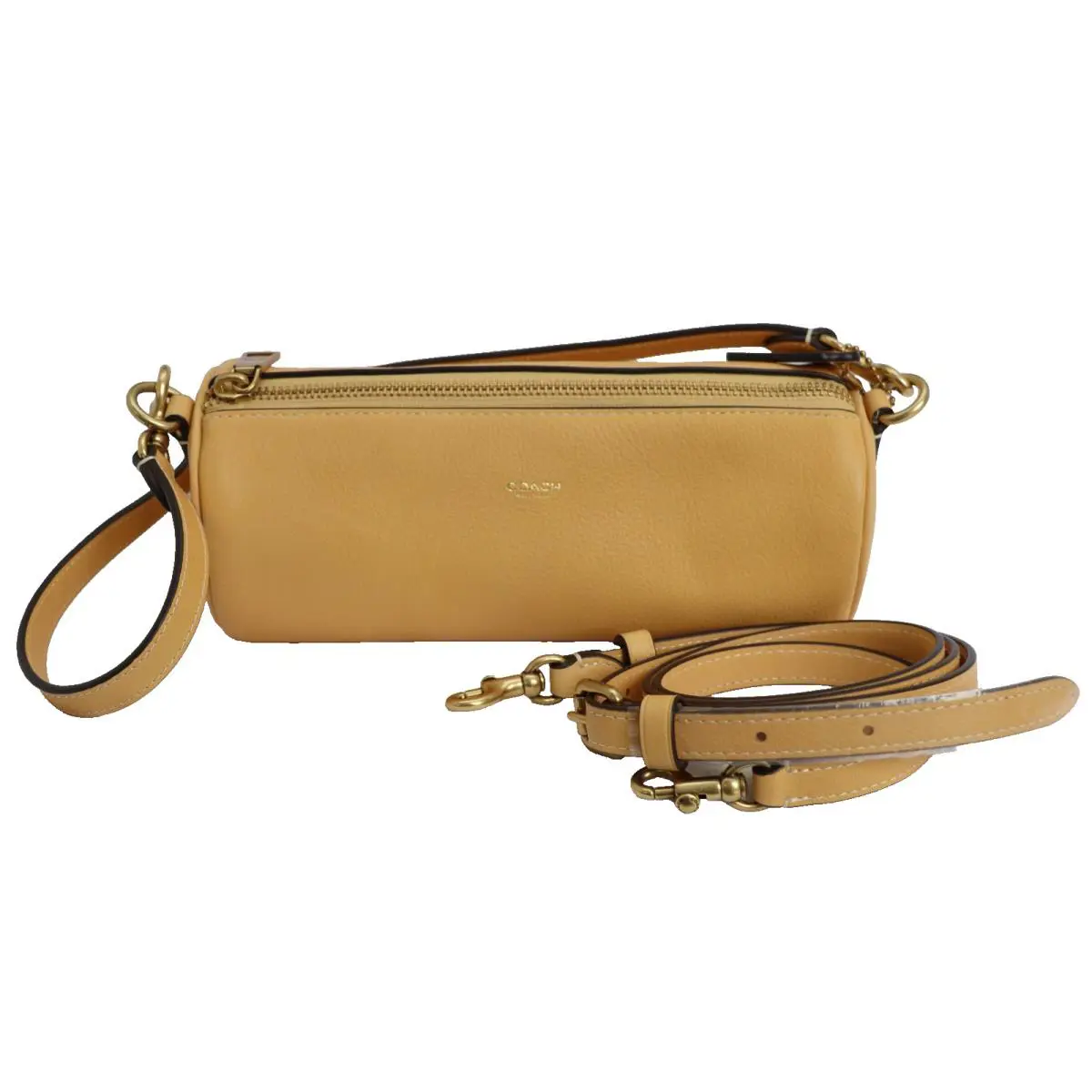 Coach Barrel Bag Pebble Leather 2WAY Crossbody Handbag Vanilla CDY80 + Tag