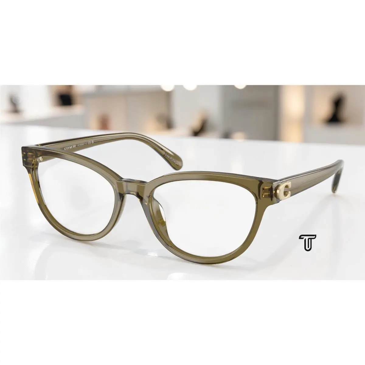 Coach HC6258U 5072 Milky Moss Demo Lens 53 mm Women`s Eyeglasses