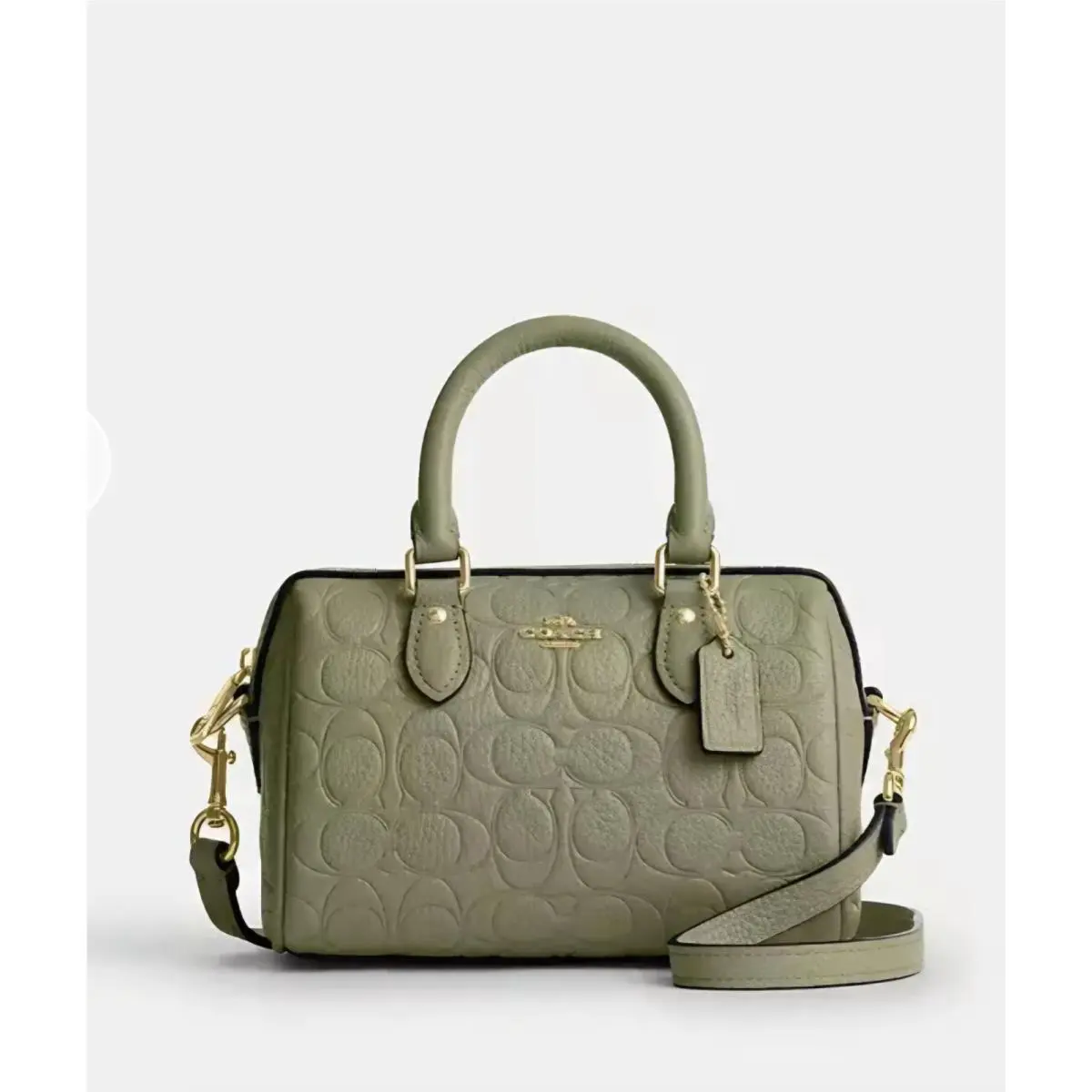 Coach Mini Rowan Crossbody Bag Signature Leather Pistachio CEW07 Handbag