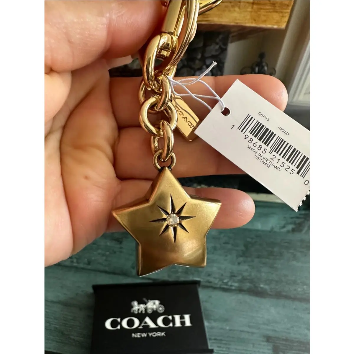 BN Coach CEF93 Mini Star Bag Charm