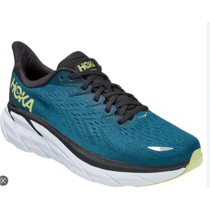 Hoka Men`s Clifton 8 Running Shoes - Blue Coral Butterfly - 13-LOOK AT This - Blue