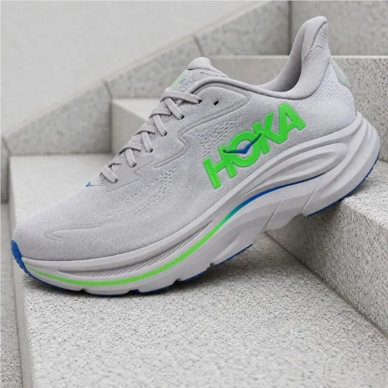 Hoka One One Clifton 10 Ash Grey Neon Green 1162030-AYNN Men