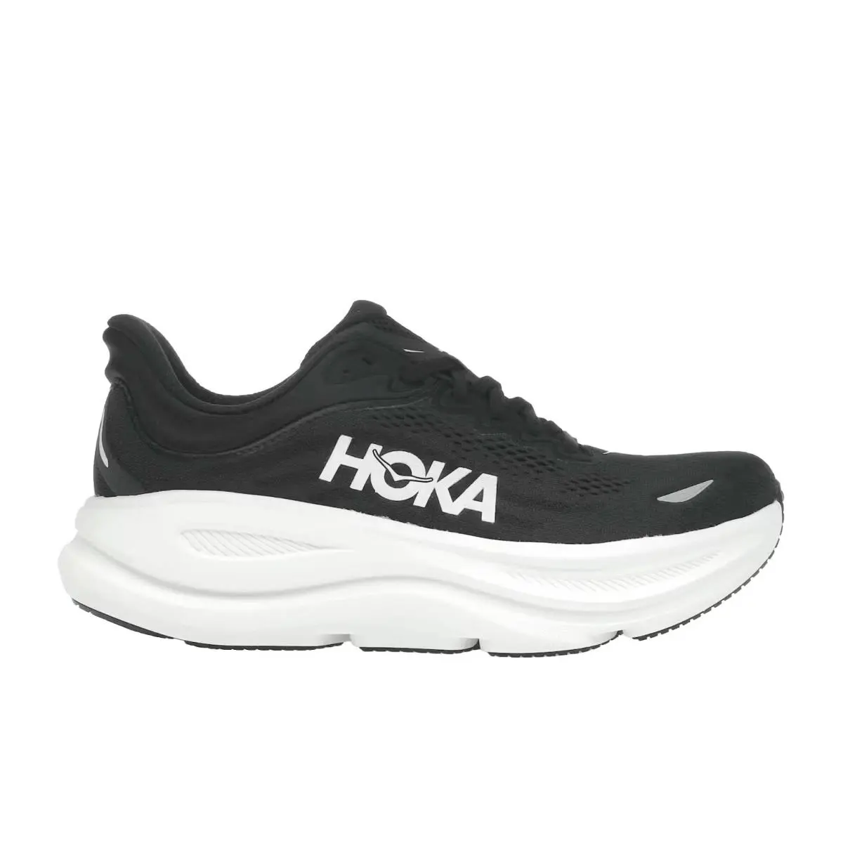 Hoka Men`s Bondi 9 Comfortable Running Shoes Black / White Regular Size Option - Black / White