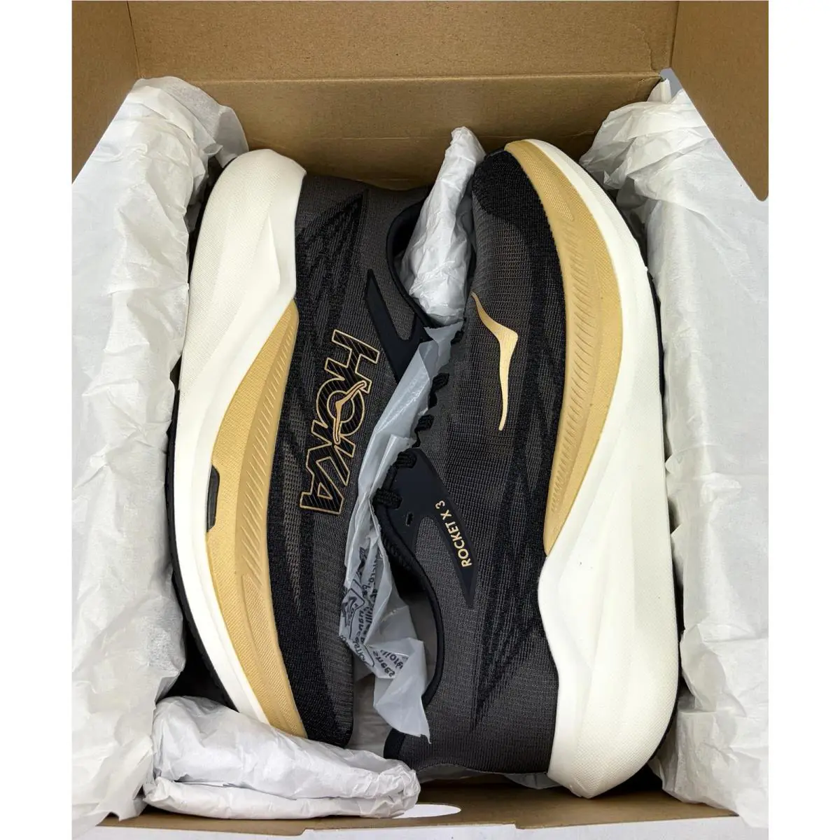 Hoka shoes - Hoka One One U Rocket X 3 - 1168724 - Black/Gold/White (UPC: 198605194122) 9