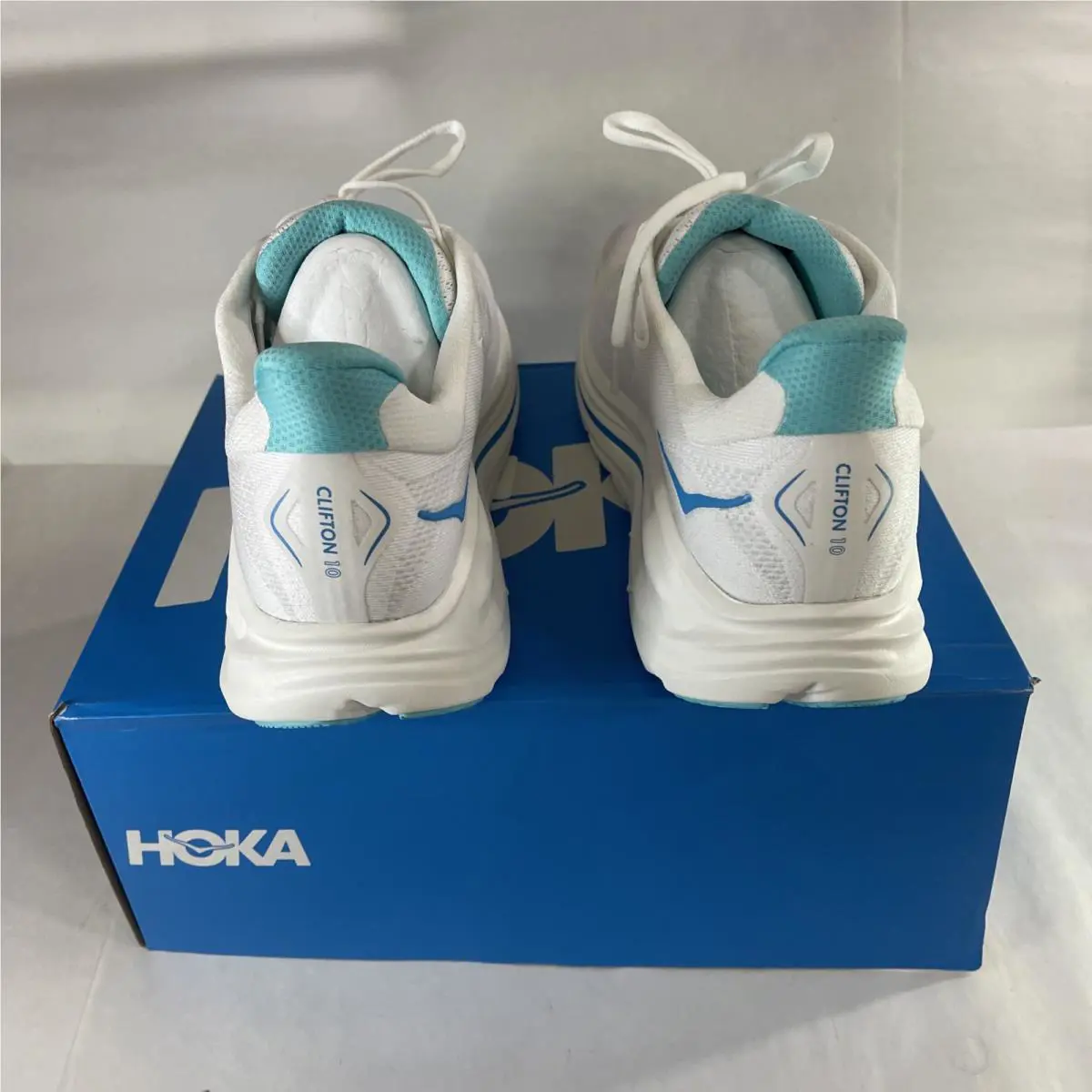 Hoka shoes - Hoka One One Clifton 10 Wide - 1162000 WTCL - White / Cielo Blue (UPC: 197634750613) 2