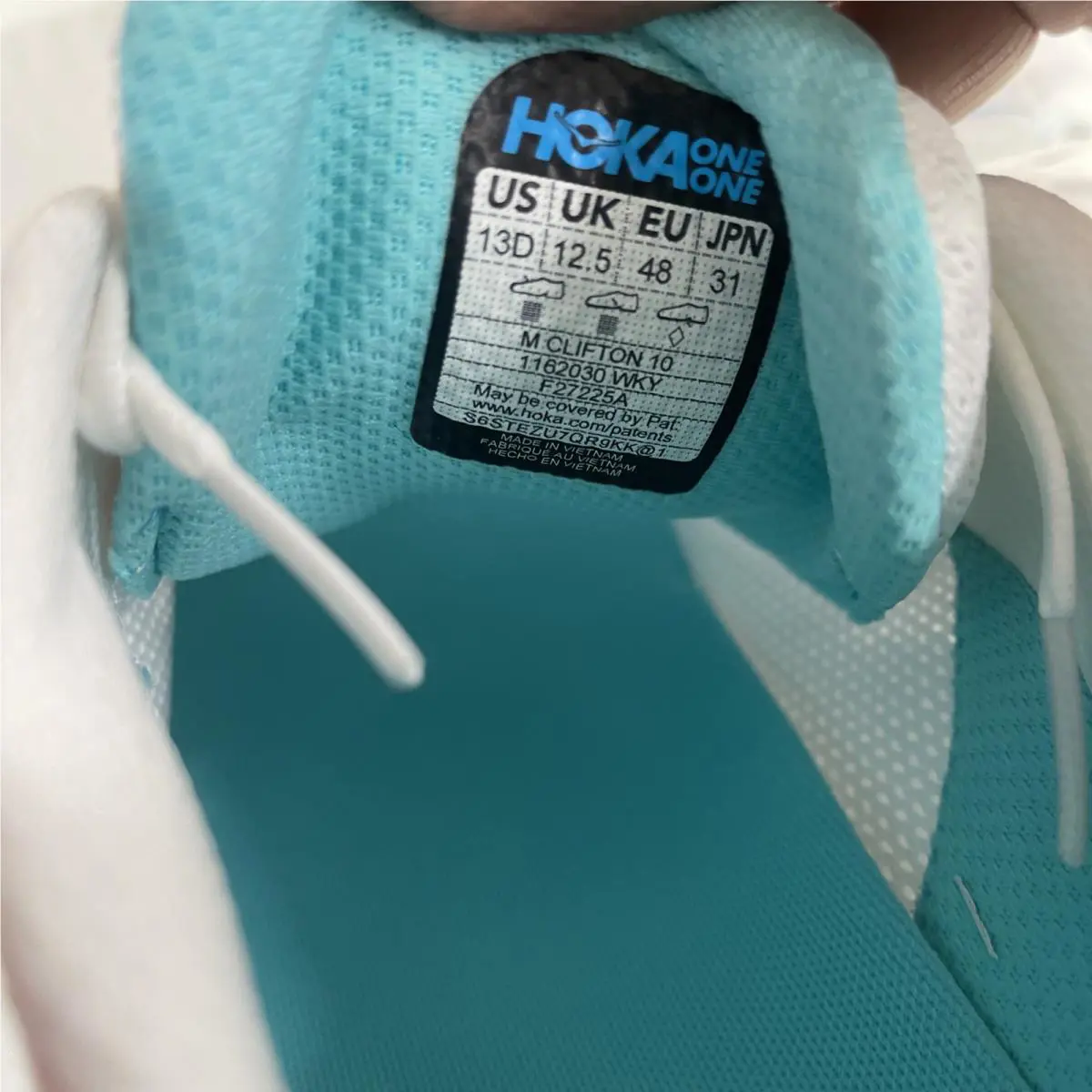 Hoka shoes - Hoka One One Clifton 10 Wide - 1162000 WTCL - White / Cielo Blue (UPC: 197634750613) 3