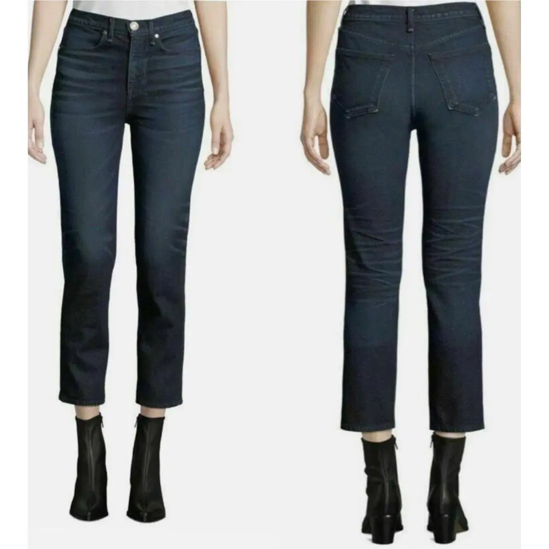 Rag Bone Women’s Jack Ankle Cigarette Jeans Dark Blue Stretch Sz 28