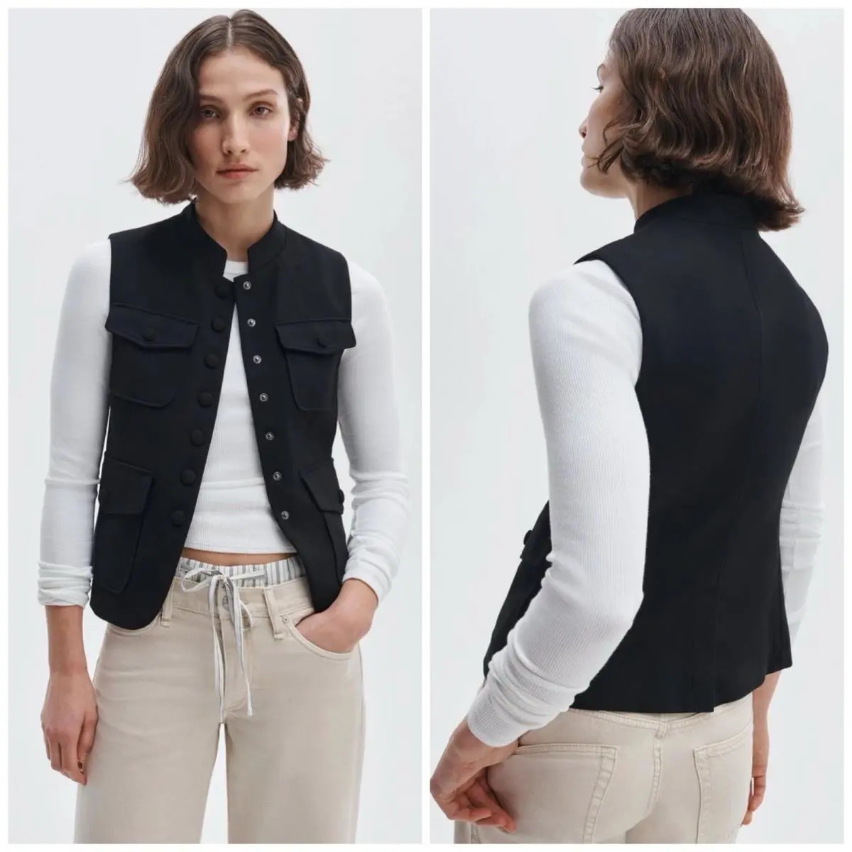 Rag Bone Mercer Ponte Vest In Black Size: 8