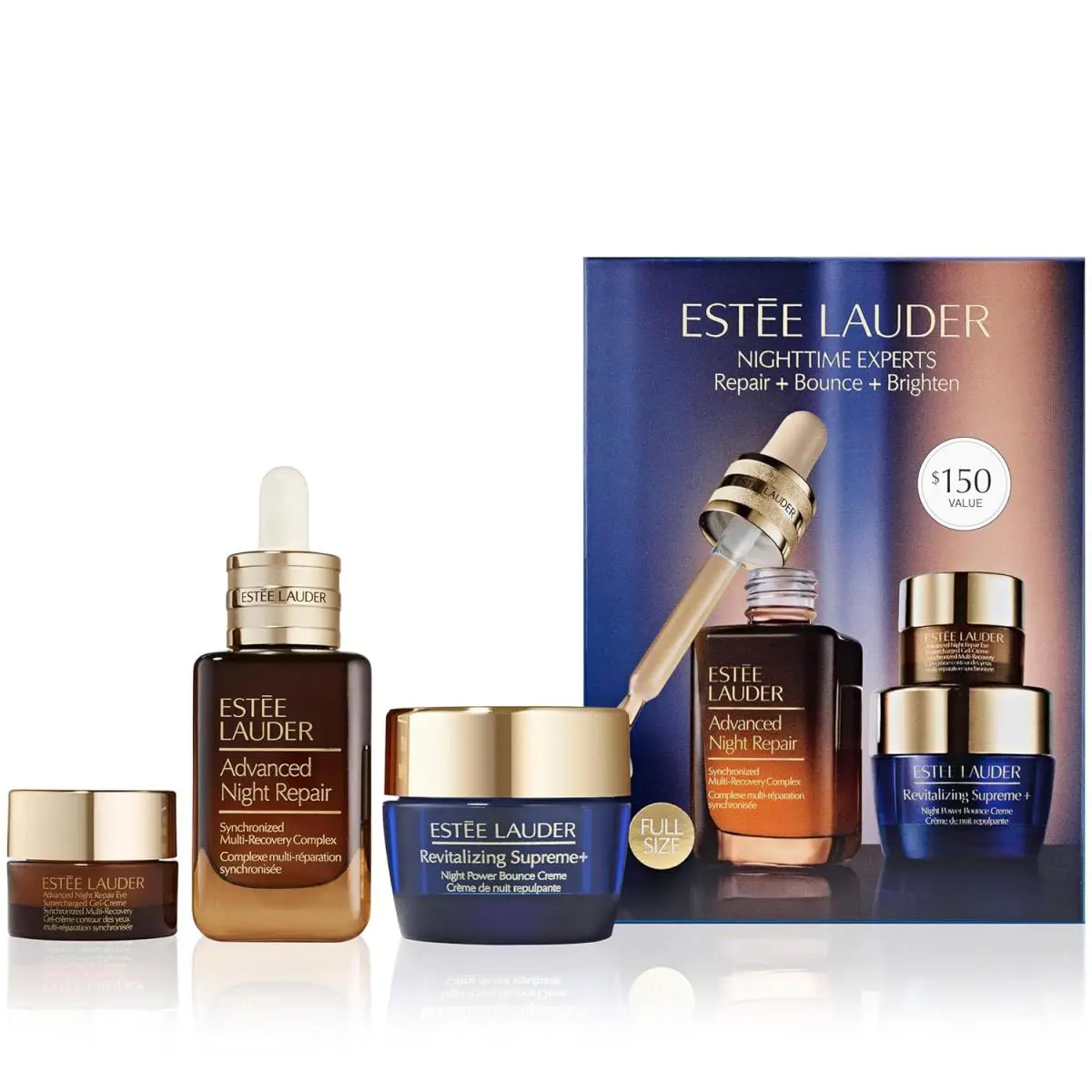 Estee Lauder Nighttime Experts 3-Pc Travel Gift Set Serum Eye Cream Moisturizer