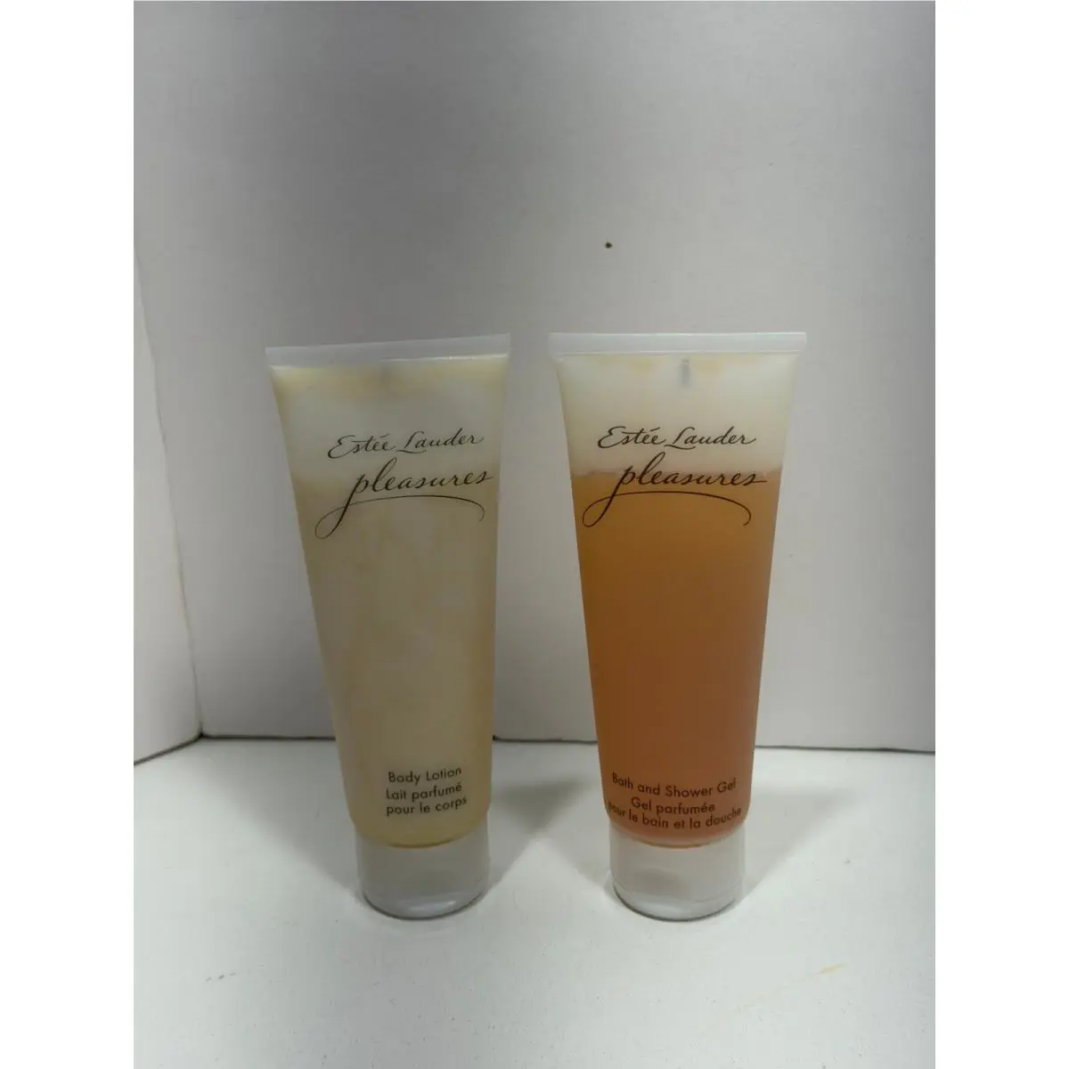 Estee Lauder Pleasures Body Lotion and Shower Gel Set 3.4oz 100ml Each Duo