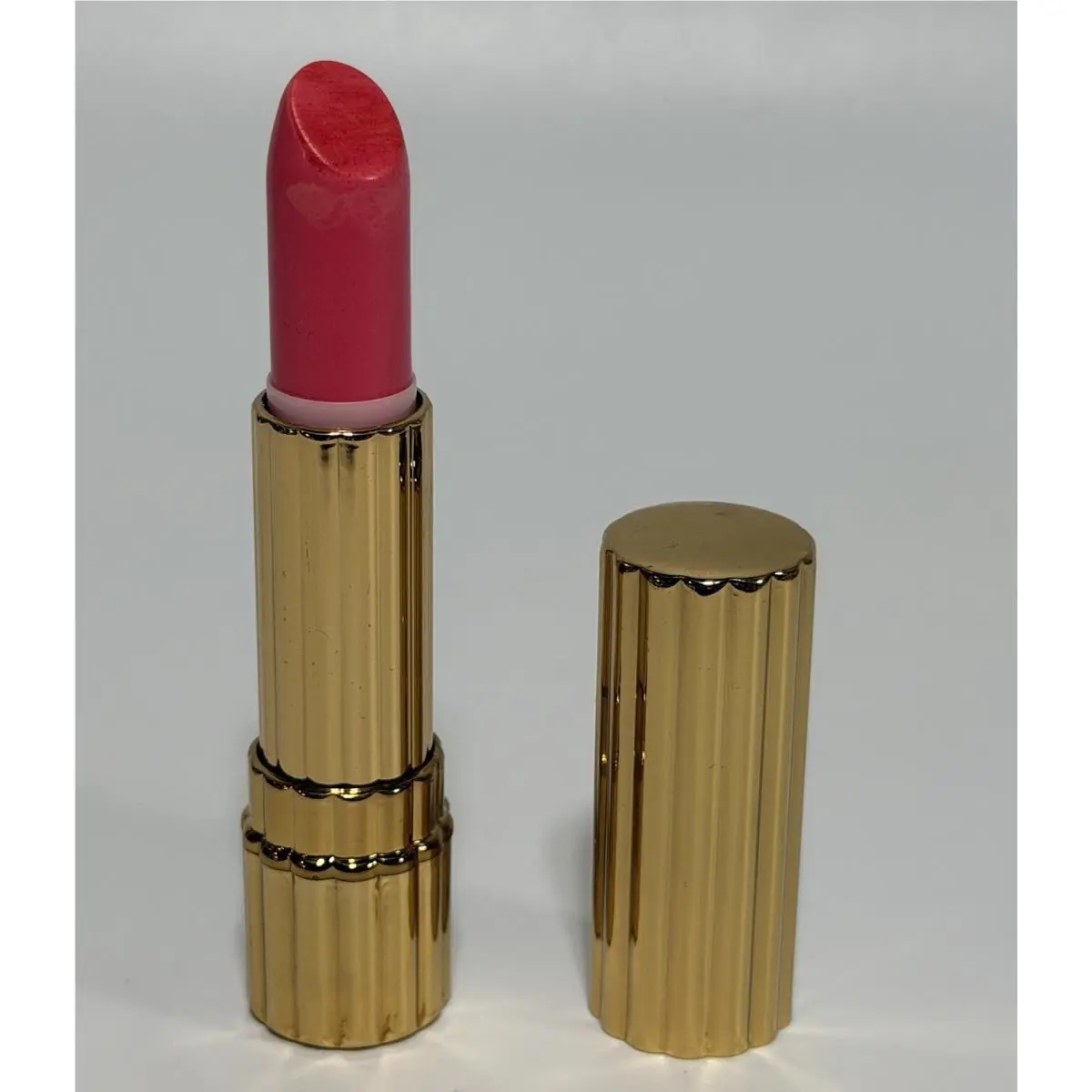 Vtg Estee Lauder Perfect Lipstick Perfect Pout 87 Gold Ribbed Tube Pink Coral