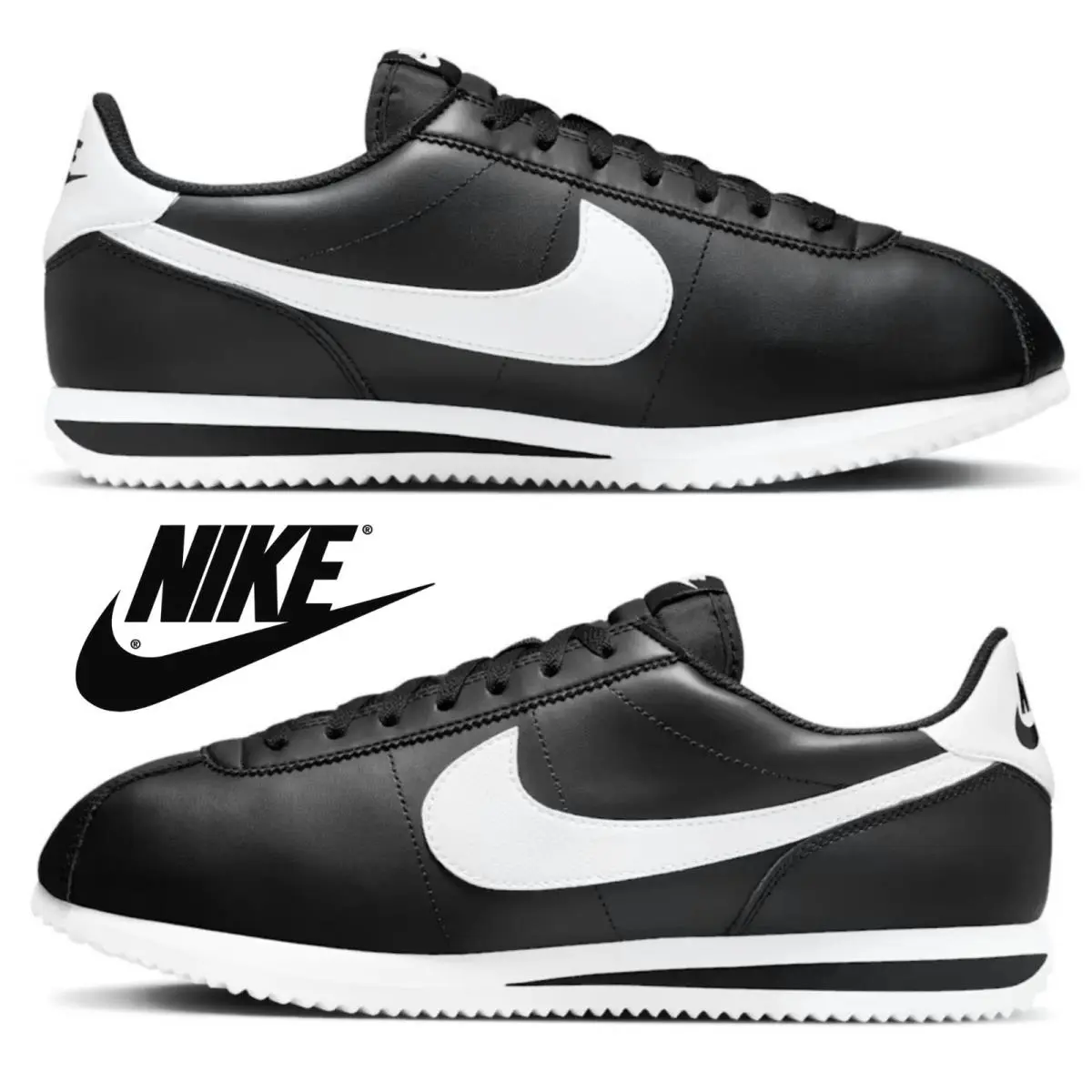 Nike shoes - Nike Cortez Leather - Cortez Leather - Black, Maufacturer: Black/White 8