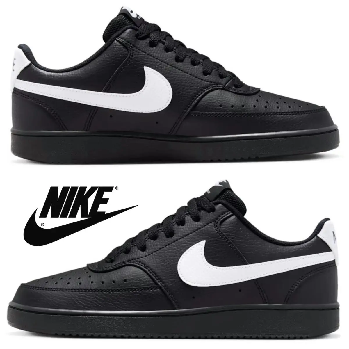 Nike shoes - Nike Court Vision Low FL - Black, Manufacturer: Black/Black/White 17