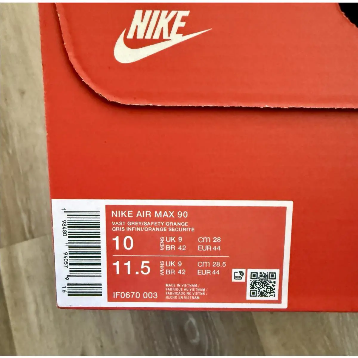Nike shoes - Nike Air Max 90 - Air Max - IF0670-003 - Vast Grey / Total Orange / Black (UPC: 198480890522) 10