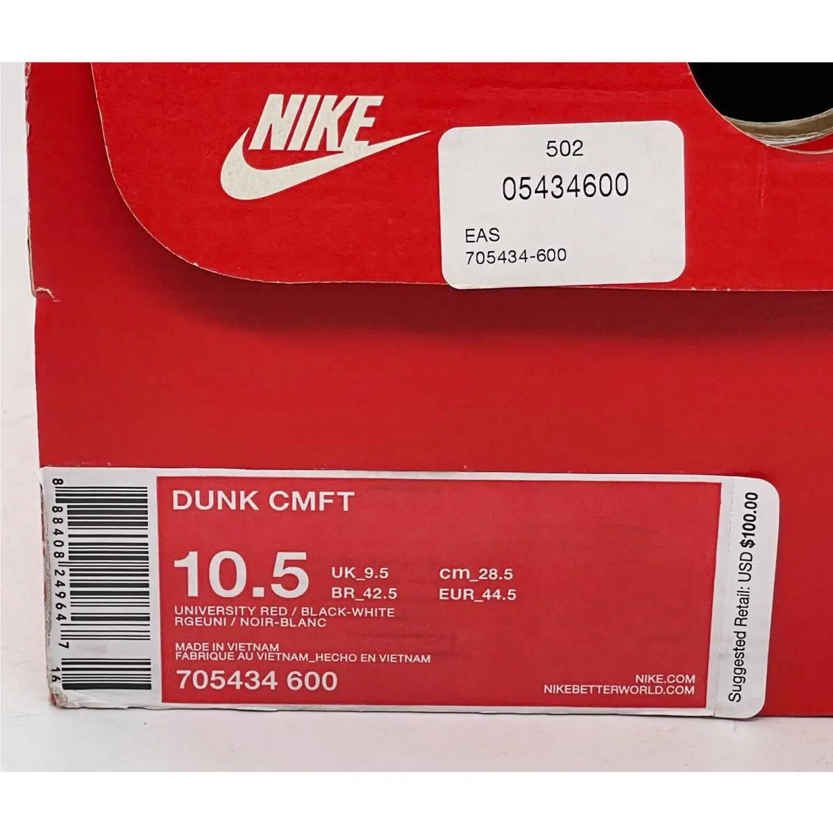 Nike shoes - Dunk CMFT - Dunk CMFT - 705434-600 - Red Black 11