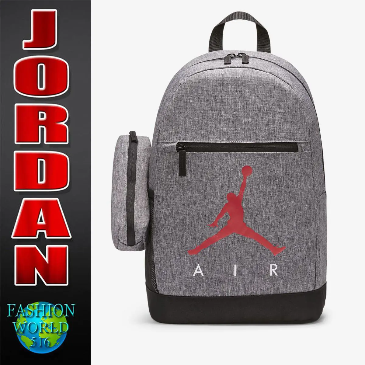 Nike Air Jordan Backpack with Pencil Case Carbon Heather 9A0503