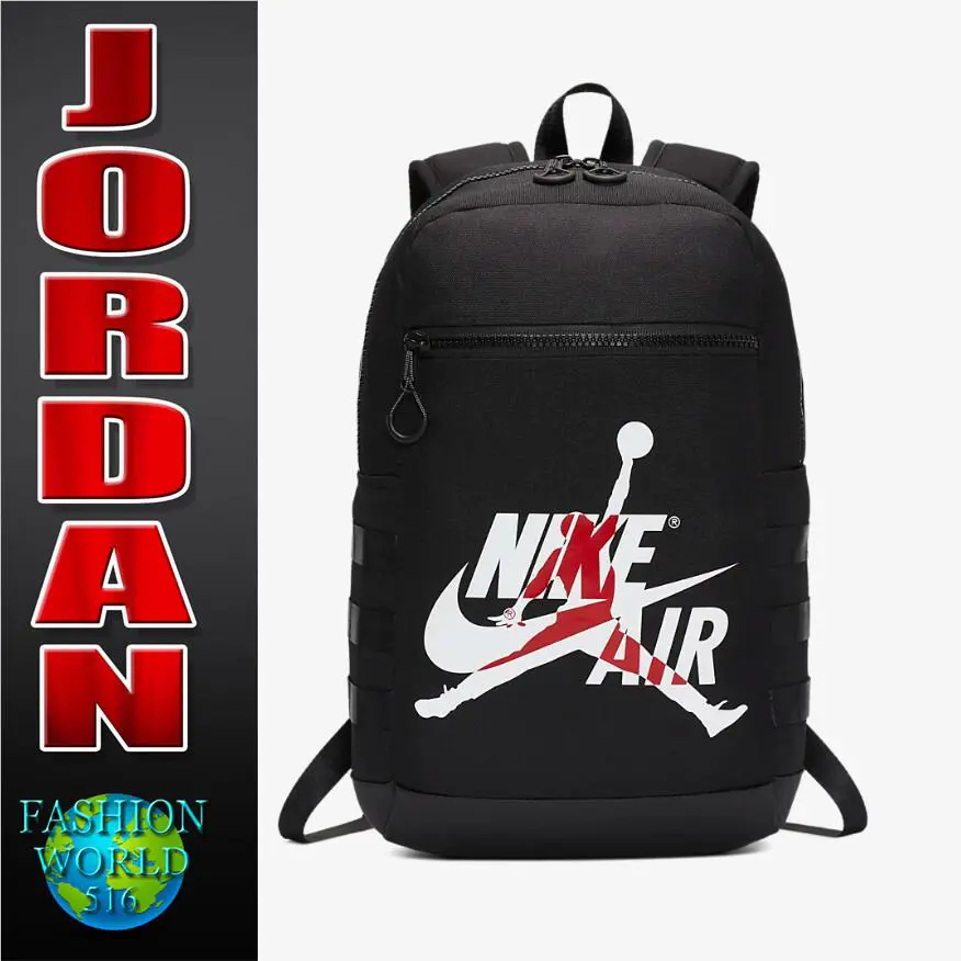 Nike Jordan Jumpman Large Backpack Laptop School Bag 9A0257 Black