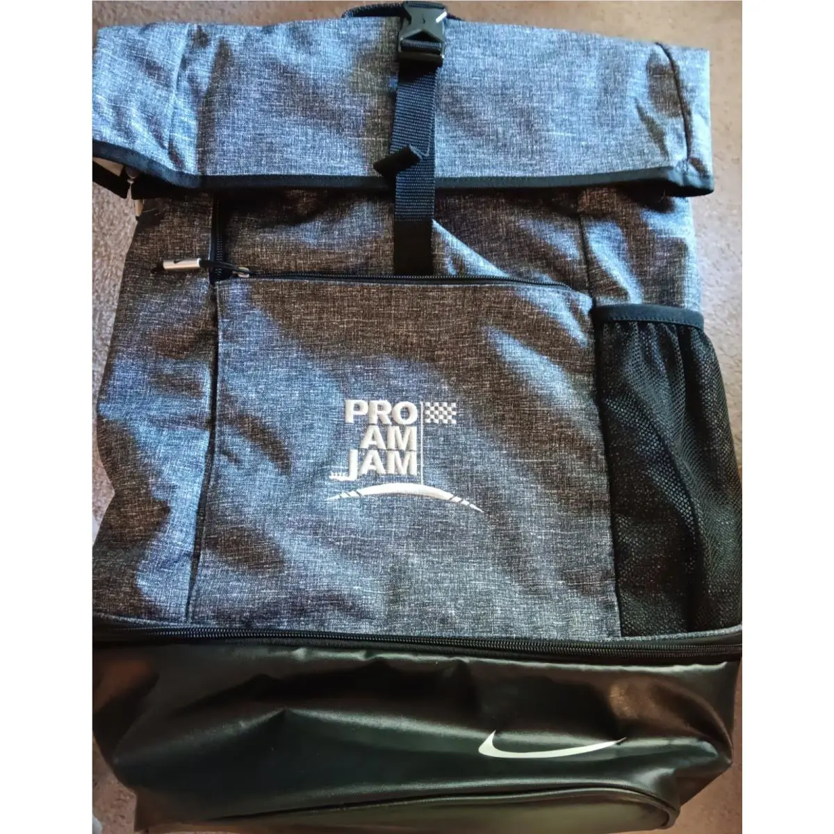 Nike Elite Sport Iii Golf Backpack Pro Am Jam Bag Black Heather Roll Top XL
