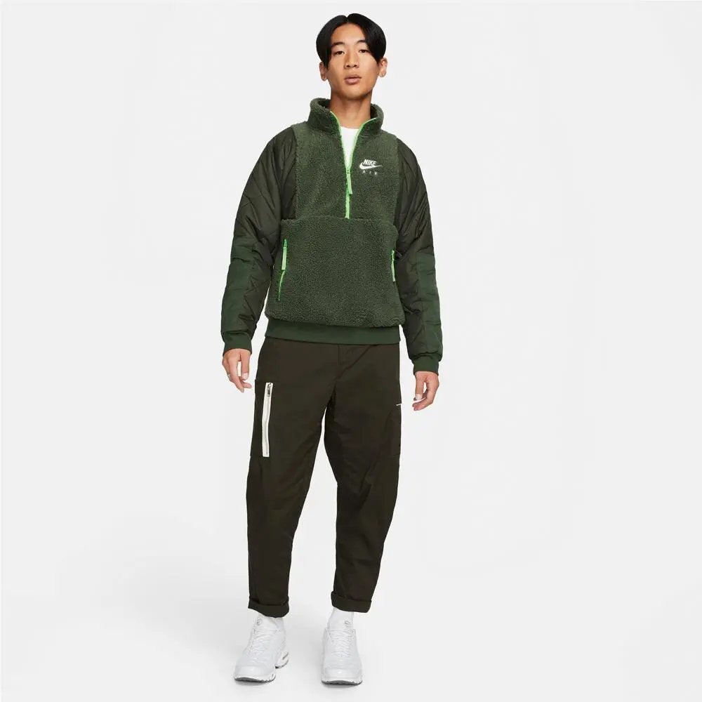Nike Sportswear Sherpa Half Zip Nike Air Jacket DD6446-335 Mens Size Large