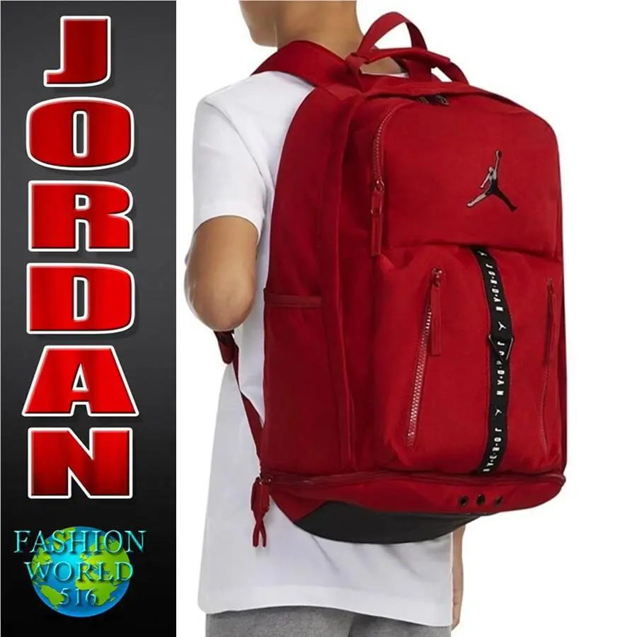 Nike Air Jordan Sport Backpack Laptop Gym School Bag Gym Red/black 9A0743