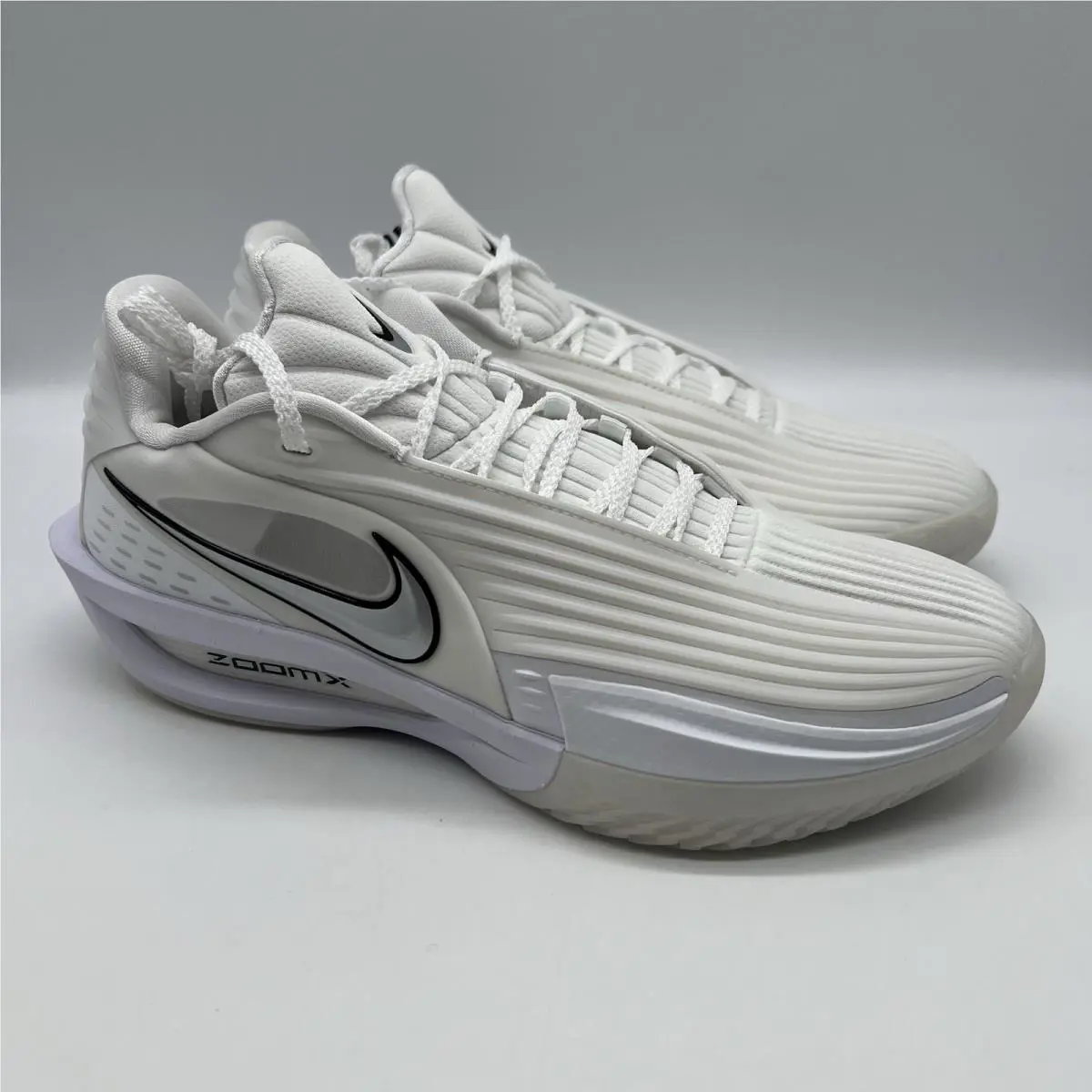 Nike Air Zoom GT Cut 3 Turbo White Metallic Silver Men`s 9 HV9918-101 - NO Lid