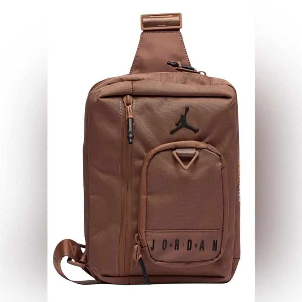 Jordan Nike Sling Crossbody Messenger Bag Brown Jumpman Logo Jam Collectors Bag