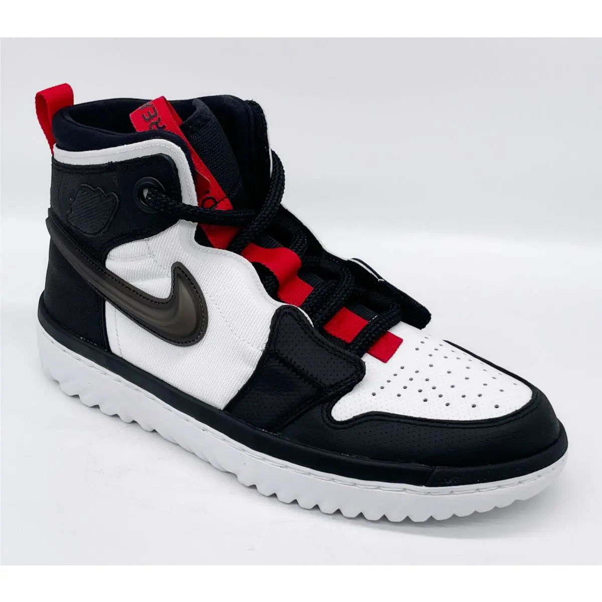 Nike Air Jordan 1 High React Sneakers Size 10.5 Mens Black White Red AR5321-016