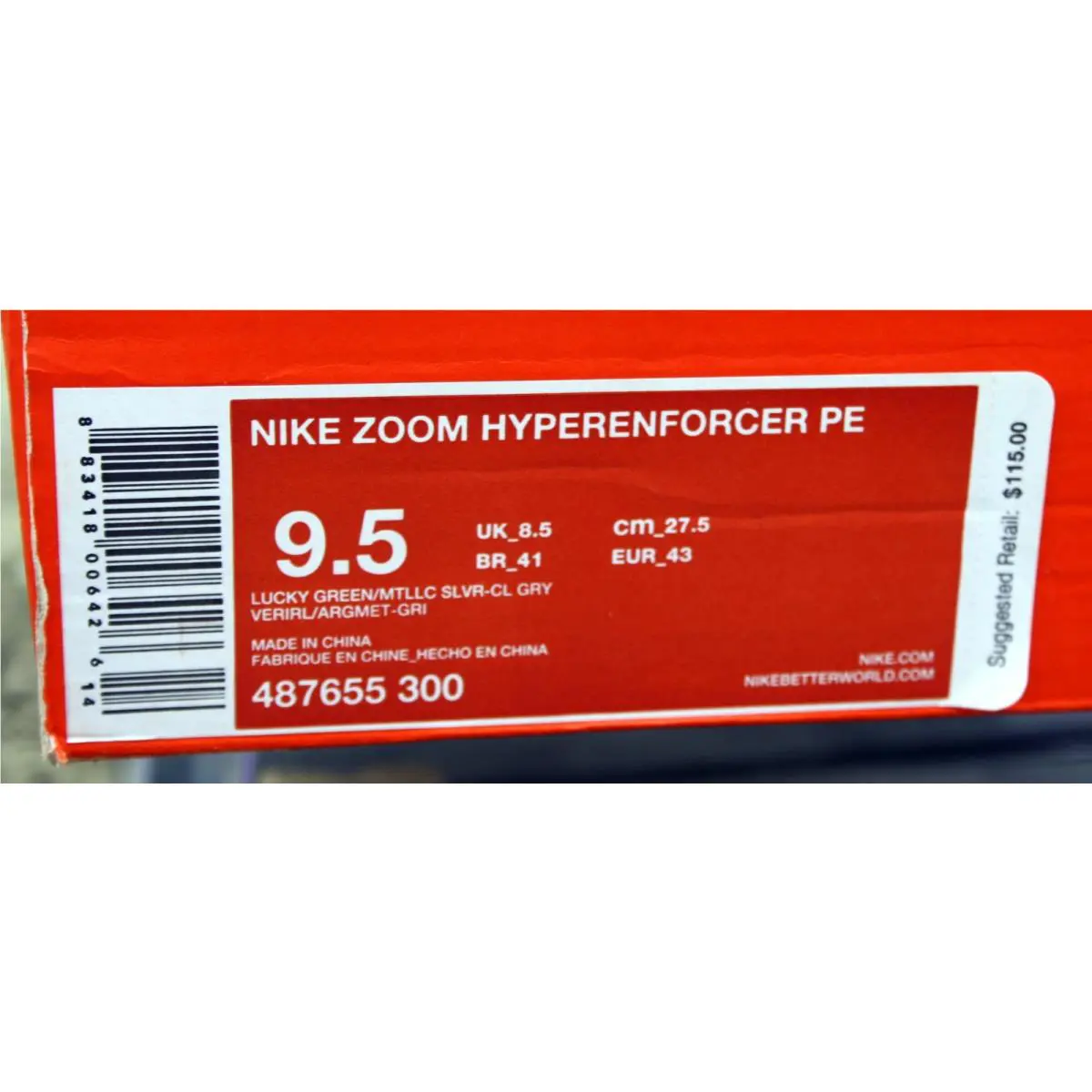 Nike shoes - Nike Zoom Hyperenforcer PE - Zoom Hyperenforcer - 487655-300 - Lucky green/metallic silver/cool grey (UPC: 883418006426) 10