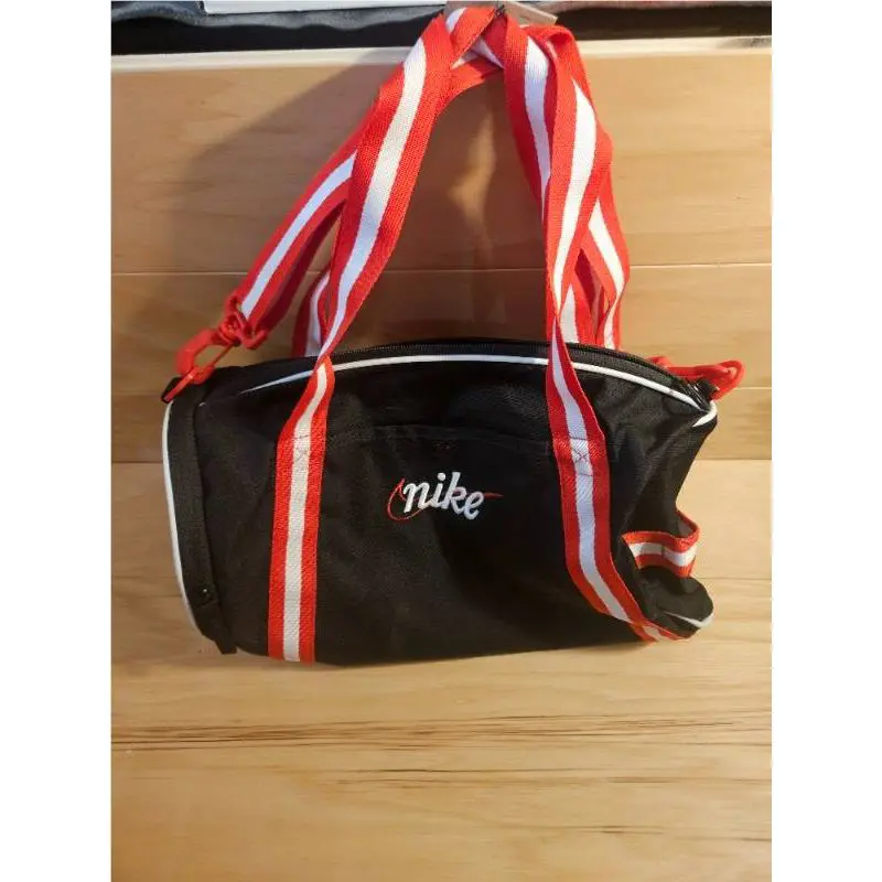 Nike Vintage Black Red Duffel Gym Bag Small Travel Sports