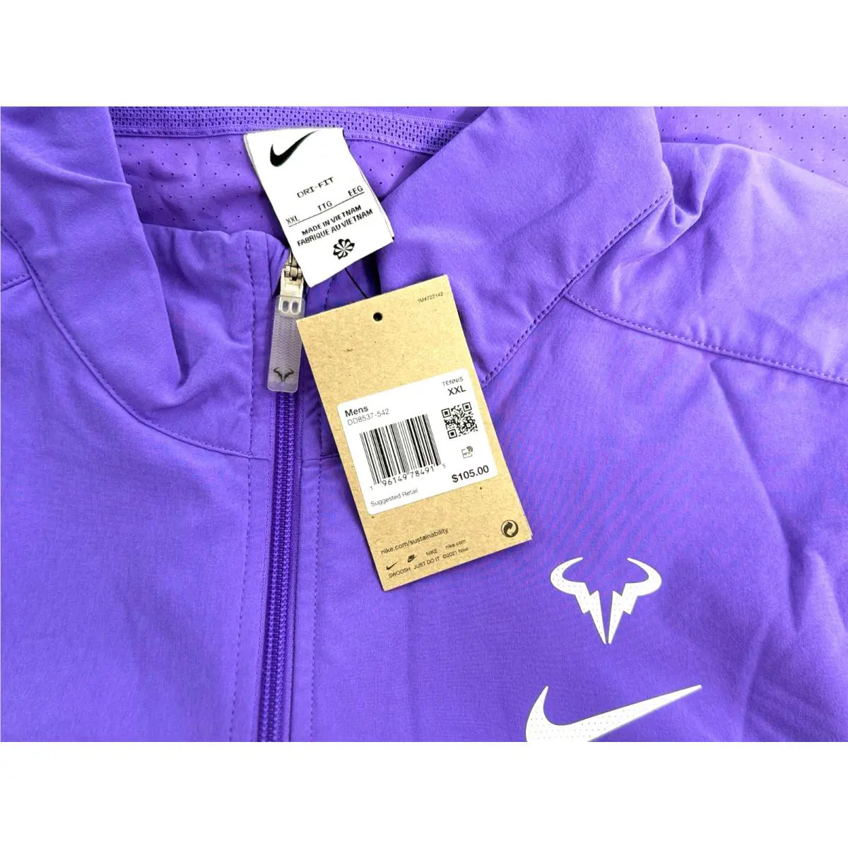 Nike clothing - NikeCourt x Rafa Nadal Dri-FIT Tennis Jacket - DD8537-542 - Purple (UPC: 196149784892) 8