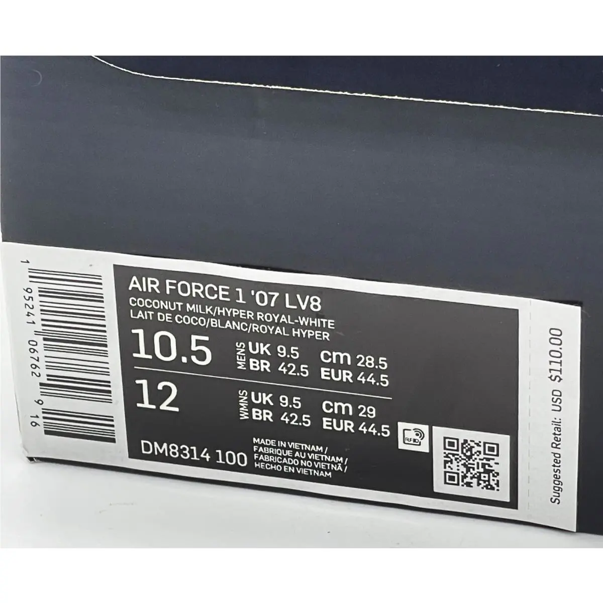 Nike shoes - Air Force 1 `07 LV8 - DM8314100 - Coconut Milk/White/Bright Crimson/Hyper Royal 11