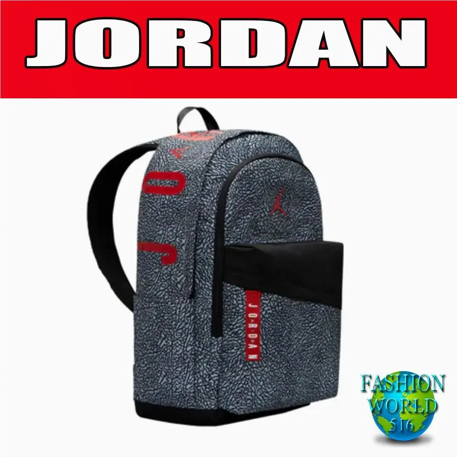 Nike Jordan Air Patrol Cement Print Black Backpack Laptop School Gym Bag Size L