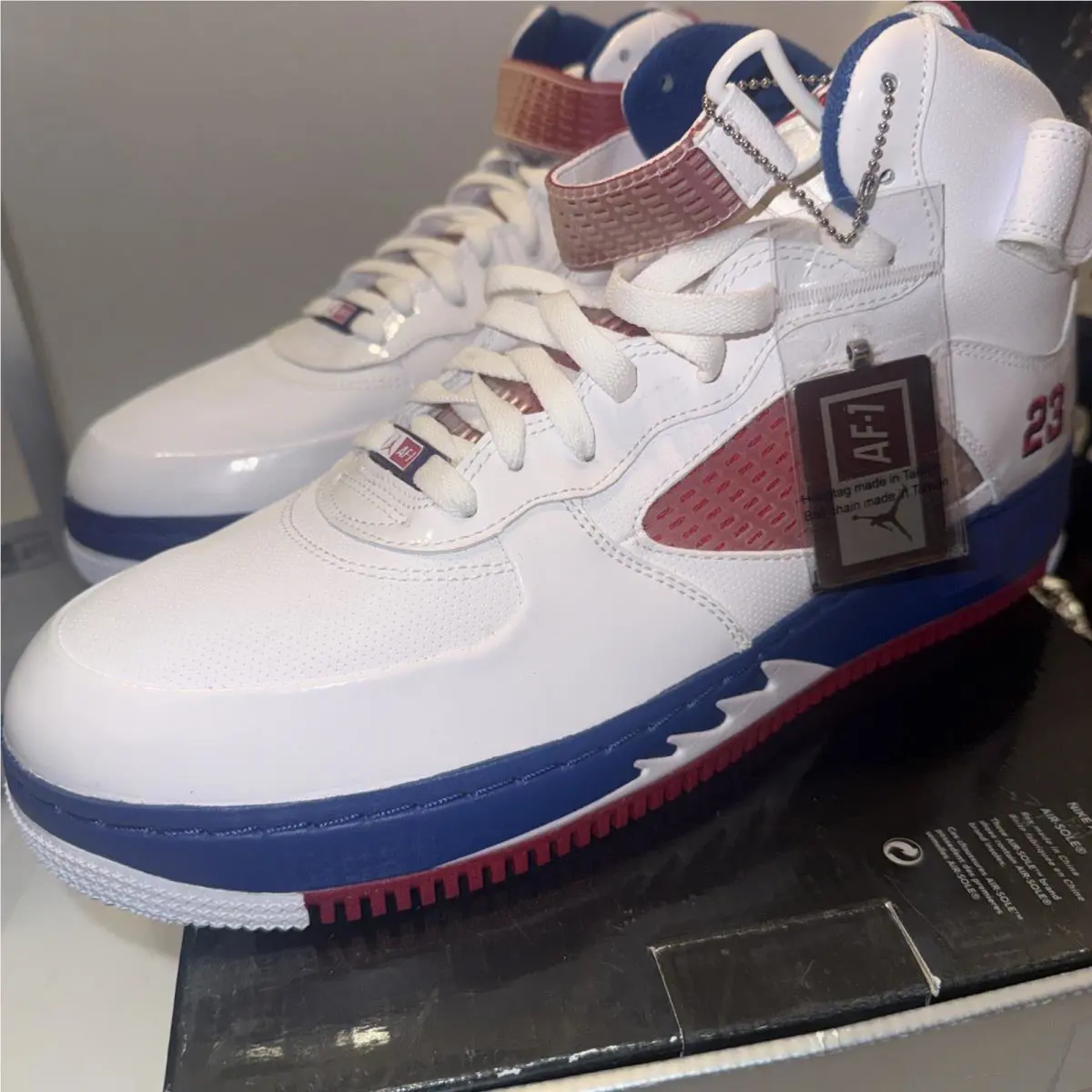 Dead Stock Nike Air Jordan 5 V Fusion Varsity Sz 12M Red Blue Ribbon 318608-162