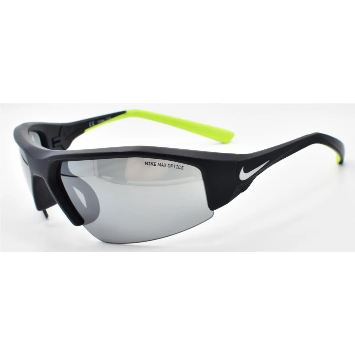 Nike Skylon Ace 22 DV2146 011 Sunglasses Half-rim Wrap Black / Silver Mirror