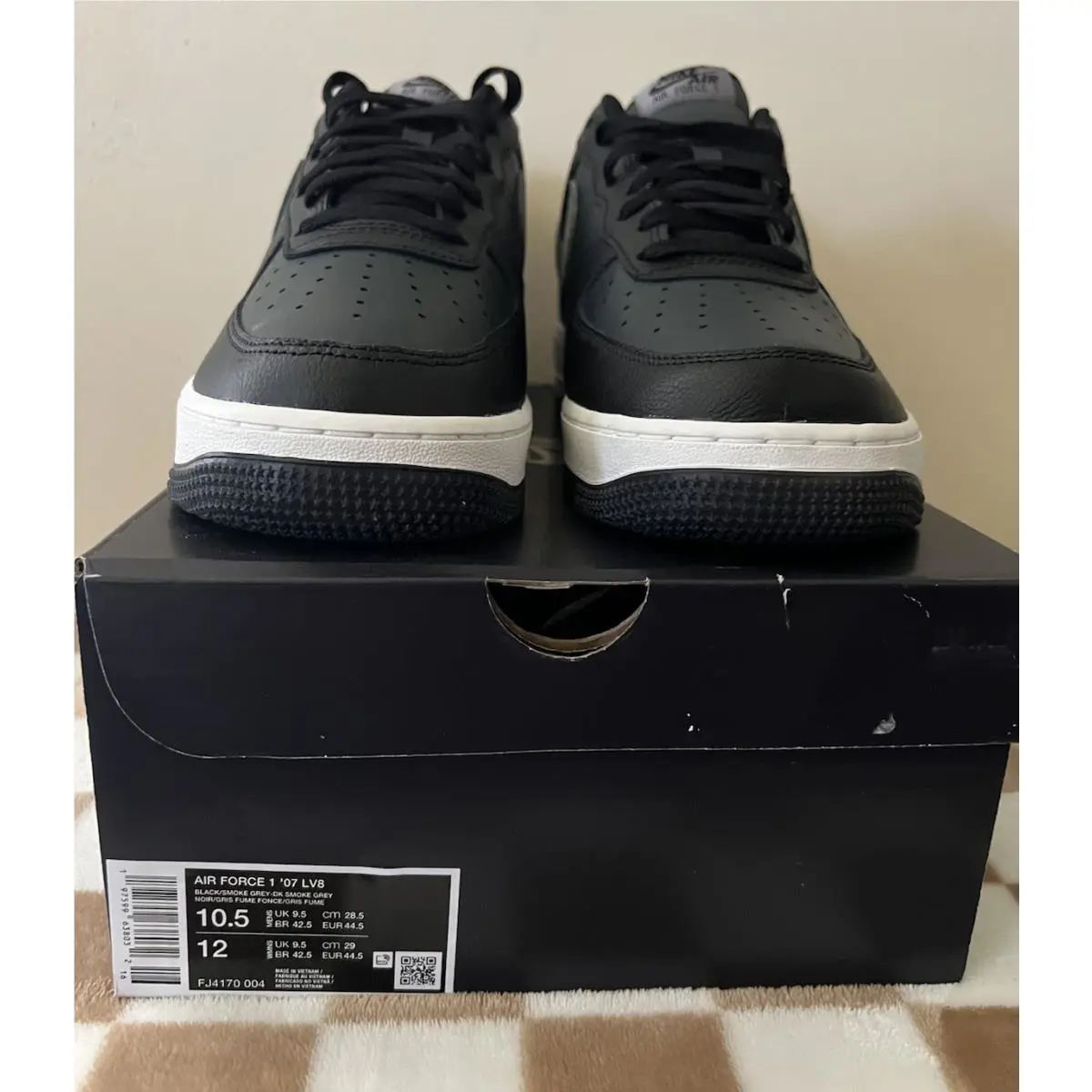 Nike shoes - Nike Air Force 1 `07 LV8 - FJ4170 004 - Black/Smoke Grey 11