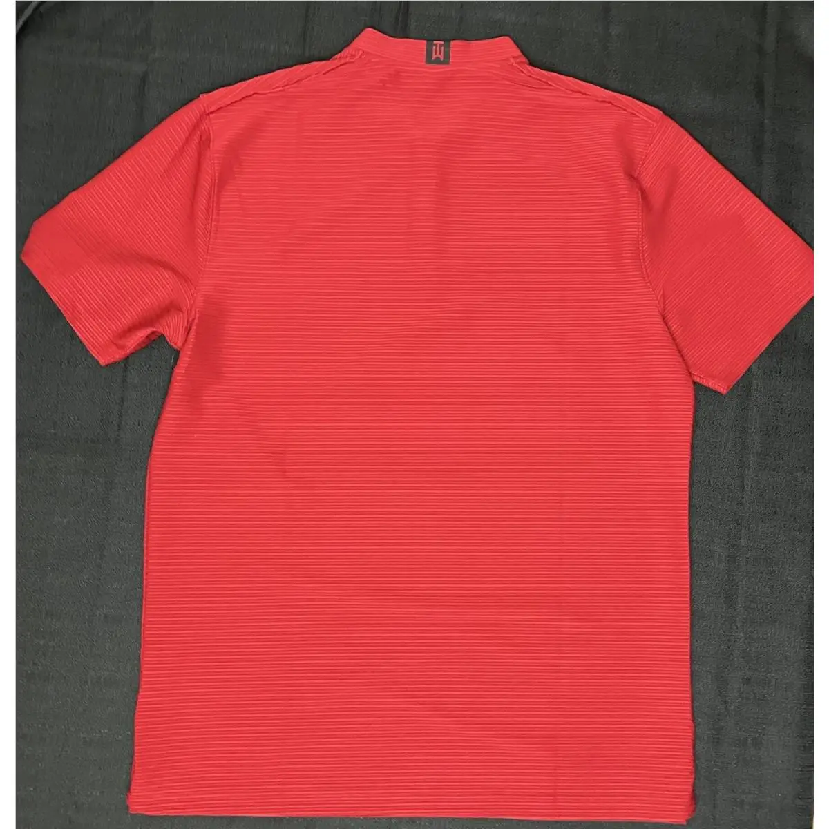 Nike clothing - Nike TW Tiger Woods Textured Mock Blade Polo - Sunday Gym Red Black 2