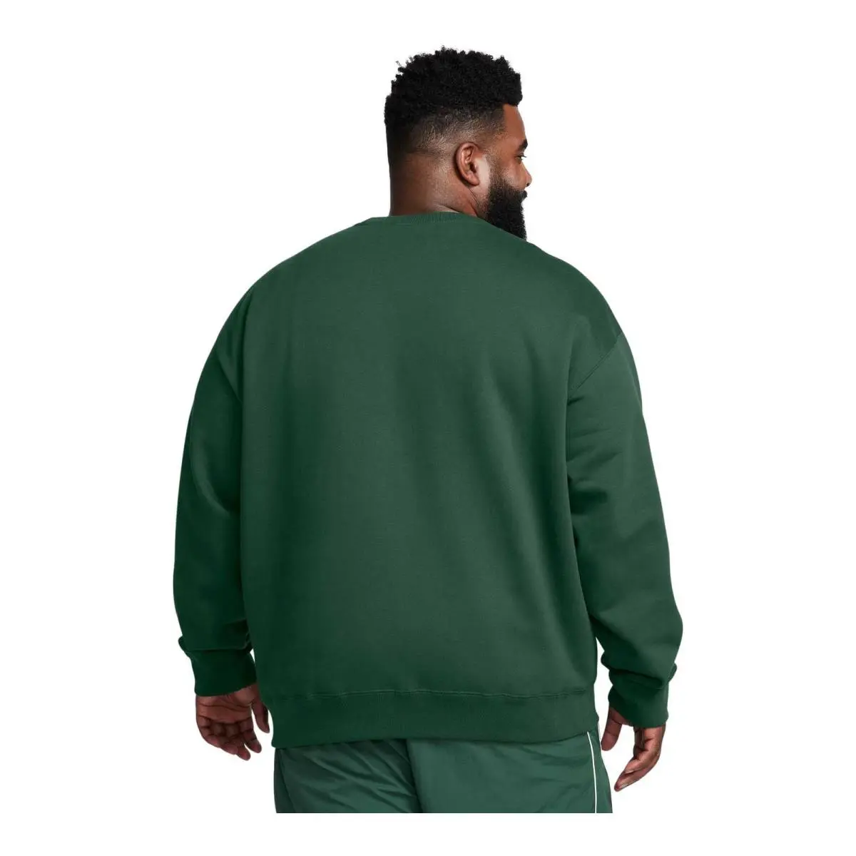 Mens Nike Solo Swoosh Fleece Crew_fir/white DX1361-323