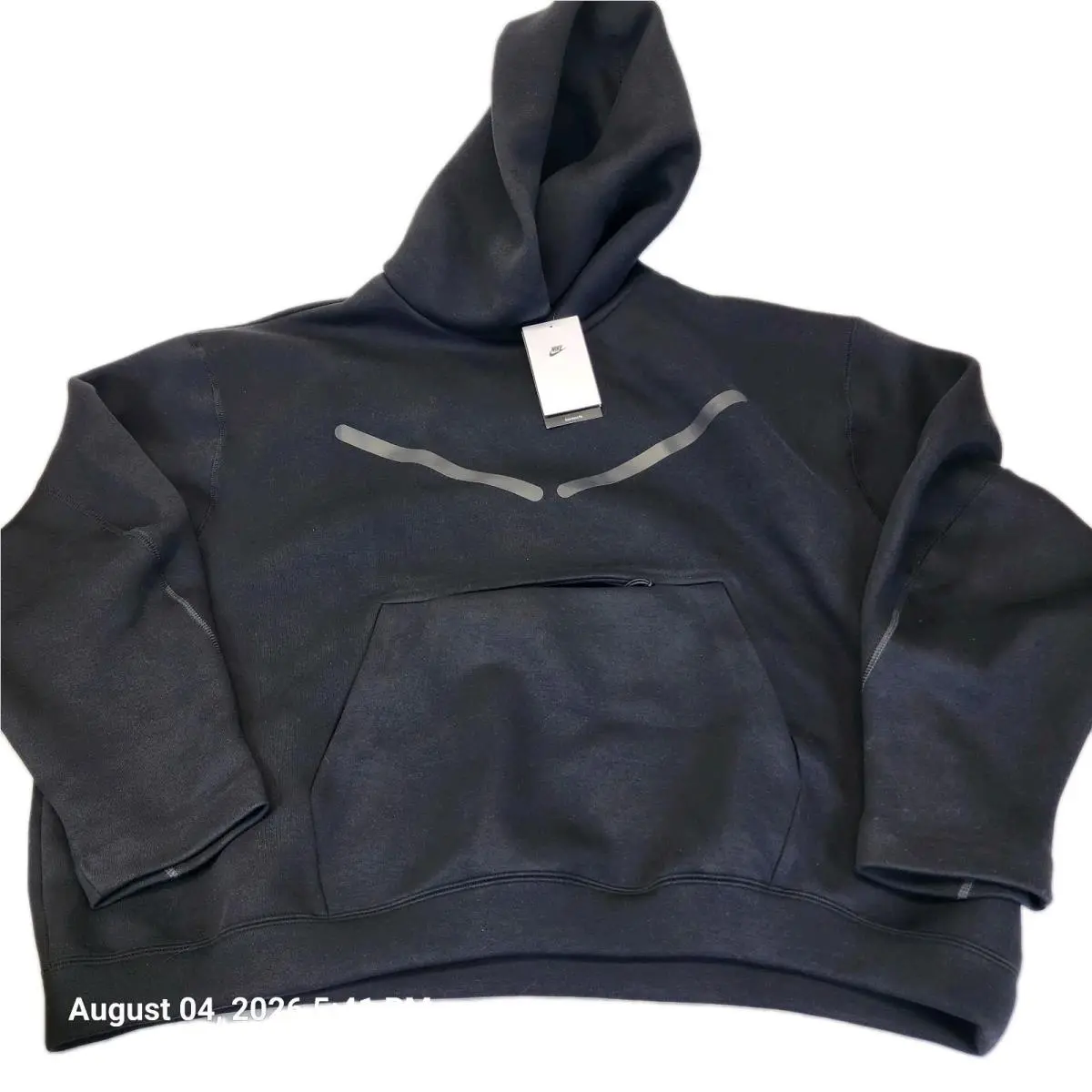 Tech Fleece Reflective Pullover Hoodie Black HV1342 010 Men`s XL Oversized by Nike
