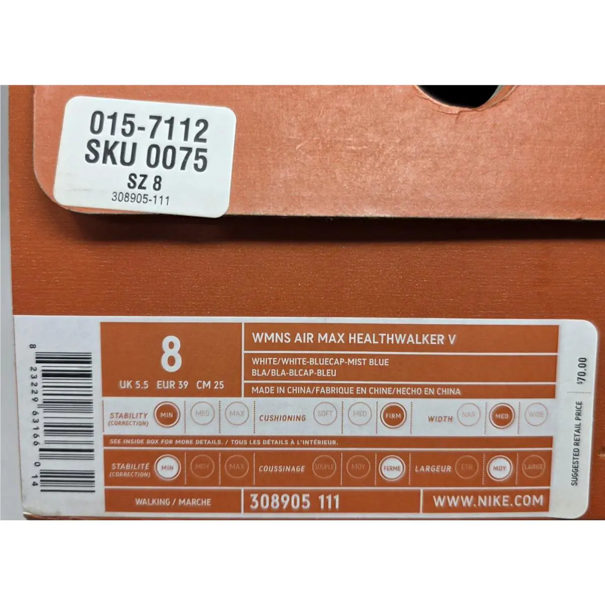 Nike shoes - Nike Air Max Health Walker - 308905-111 - White, Blue (UPC: 823229631660) 1
