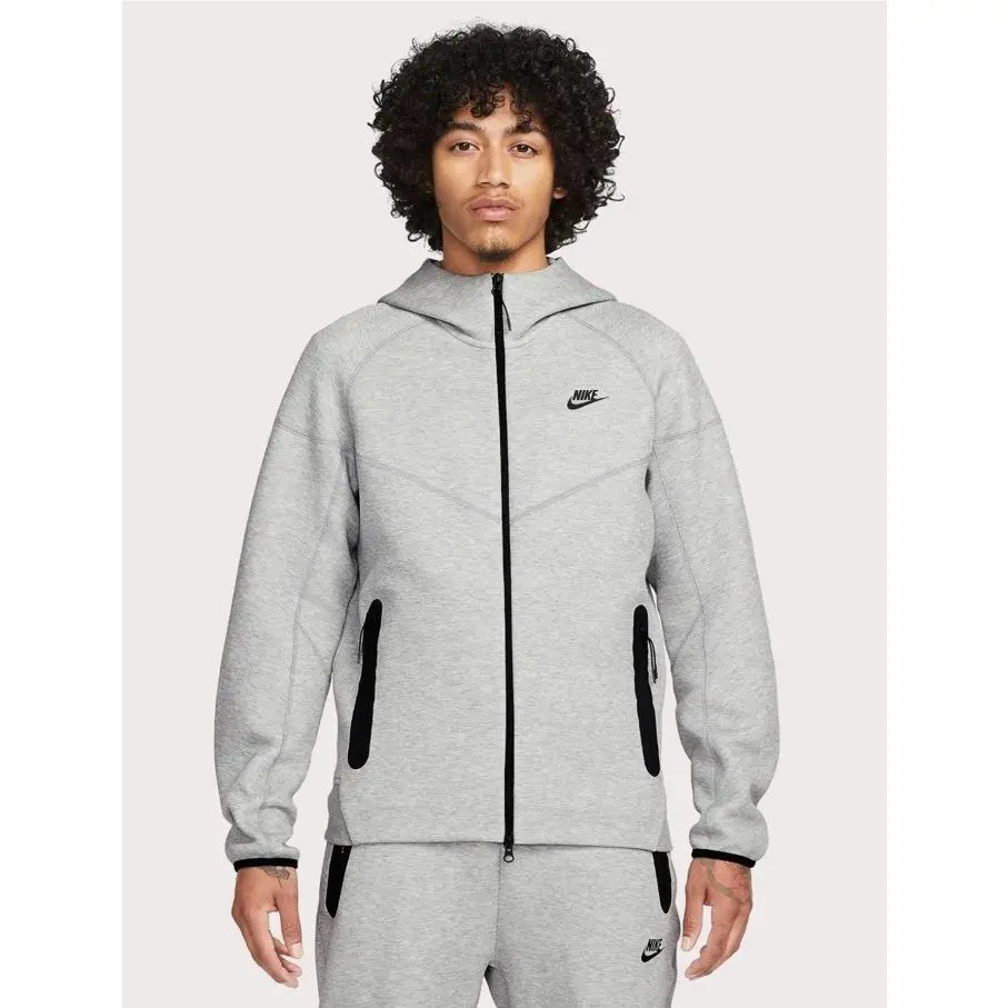 Nike Tech Fleece Windrunner Full-zip Hoodie Grey Black FB7921-063 Men Size Large