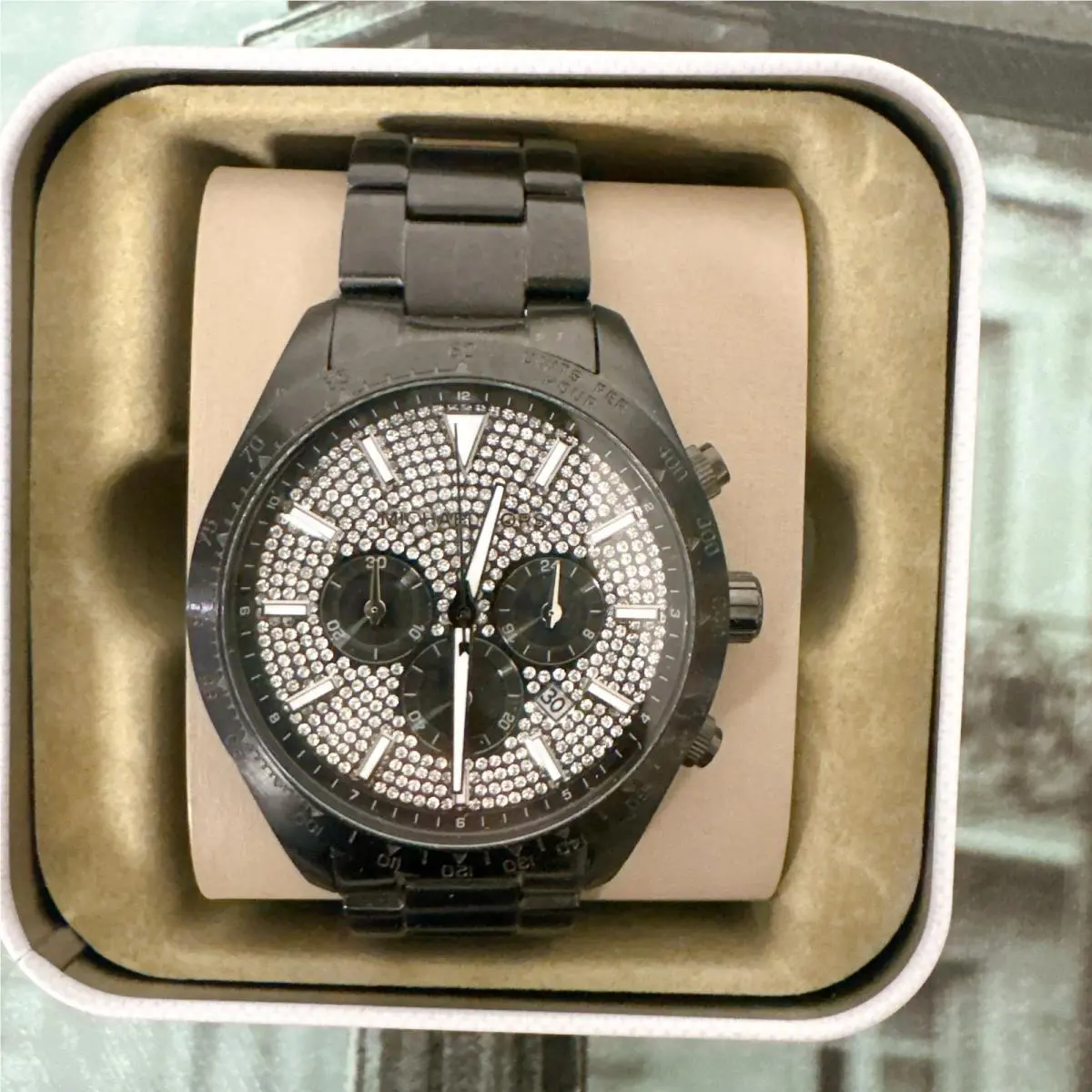 Michael Kors MK8899 Oversized Layton Pavé Black-tone Watch