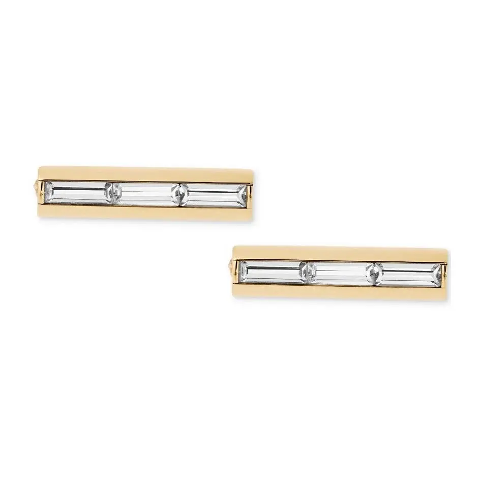 Michael Kors MKJ6067710 Black Tie Baquette Crystals Bar Stud Earrings 56