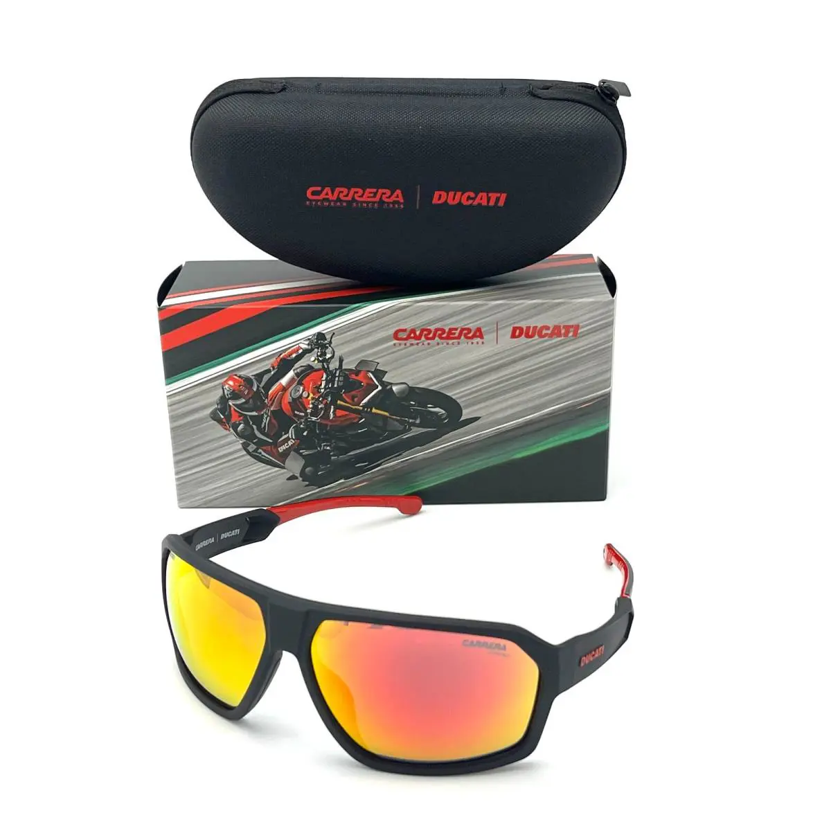 Carrera Ducati Carduc 020 Oit Black / Red 66mm Sunglasses - Frame: Black, Lens: Red