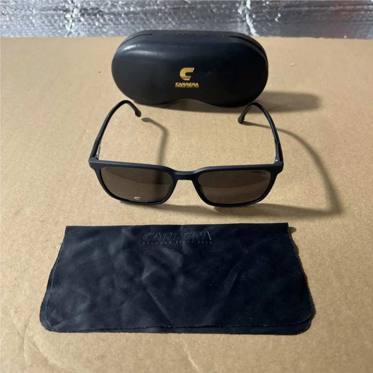 Carrera Men`s 259/S Rectangular Sunglasses - Size: Men 55MM 18MM - Black/brown