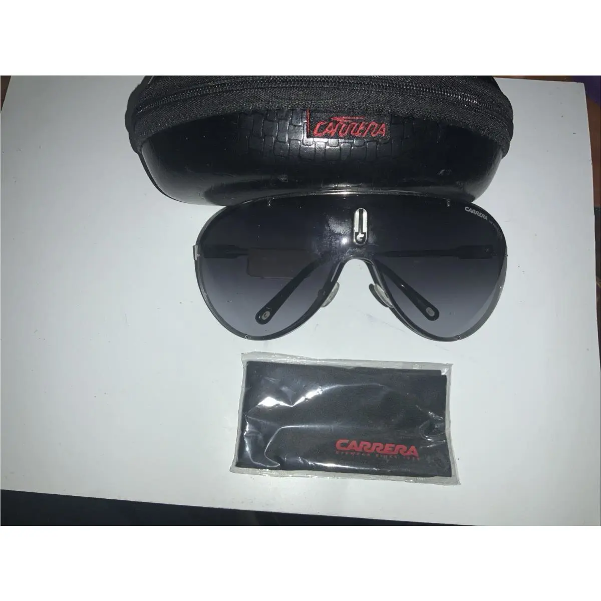 Vintage Carrera Back 80S Sunglasses - Italy - Large - - Black